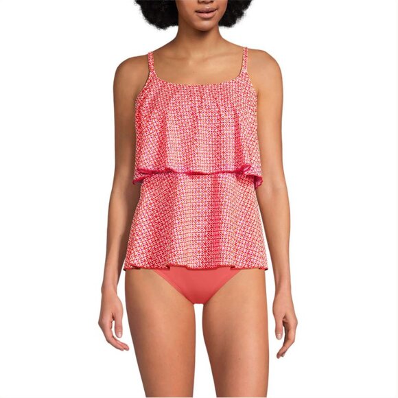Lands' End Scoop Neck Tiered Tankini Swimsuit Top - Size: XSL - NWT - Picture 3 of 11